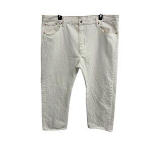 Levis 501 White Cotton Mens Classic Denim Jeans Size 36 Straight Leg Minimalist